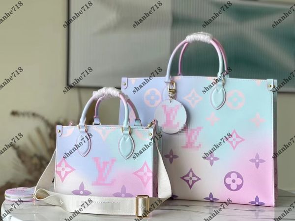 

multicolor gradient onthego totes women shoulder crossbody bag designer handbags 2pcs mini tote coin purse bagatelle bb lady purses large ca