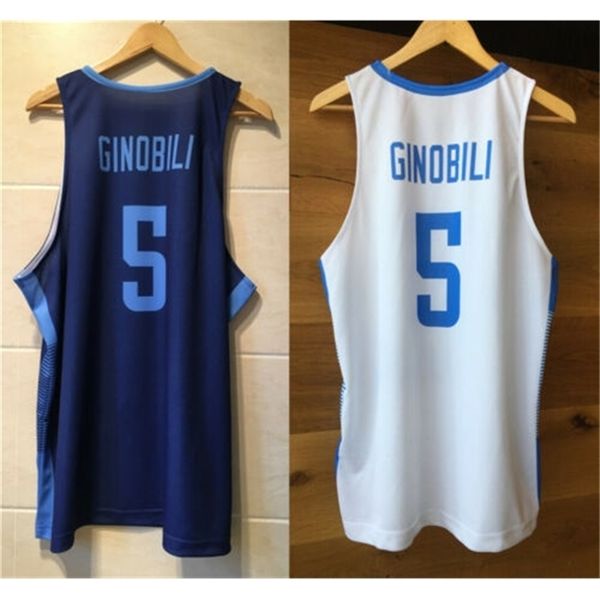 Nikivip Manu Ginobili #5 Argentina National Basketball Maglie di basket stampata stampata personalizzata qualsiasi nome Nome 4xl 5xl 6xl Jersey