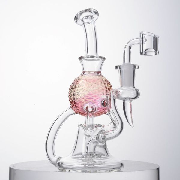 7-Zoll-Heady-Glas-Wasserpfeifen, Wasserball, einzigartiger Stil, Öl-Dab-Rigs, Duschkopf, Perc-Recycler, 14,5-mm-Innengewinde, dicke 4-mm-Bongs, XL-2242