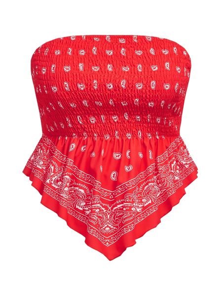 

plus paisley print shirred asymmetrical hem tube a9bj#, Black