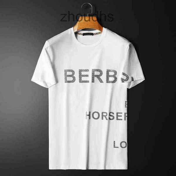 

brand 2023 designer classic b br t shirts and polo shirt solid color summer mercerized cotton letter, White;black
