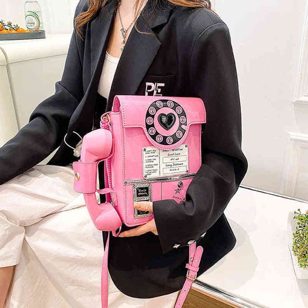 

harajuku telephone design women shoulder bag landline shaped funny purse for cute sling crossbody bags handbags girls 220617
