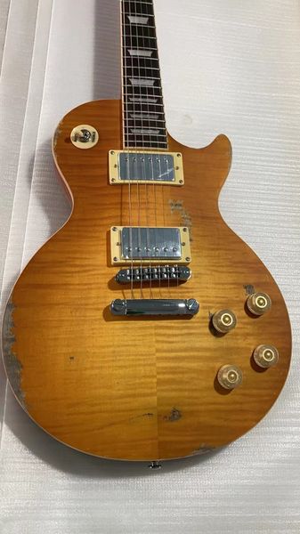 

factory 1959 aged l p standard burst electric guitar chrome hardware bridge abr-1 a flame maple mtt finish