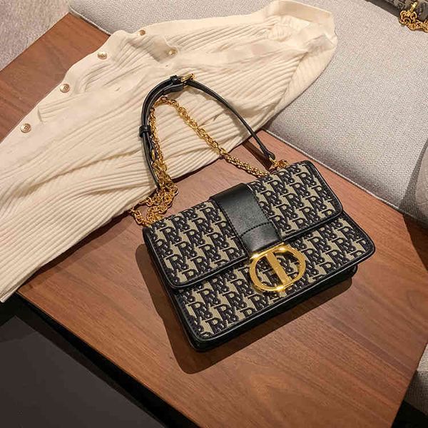 

purses new embroidered small square versatile trend bag women's wide shoulder belt canvas sling shoulder messenger bag