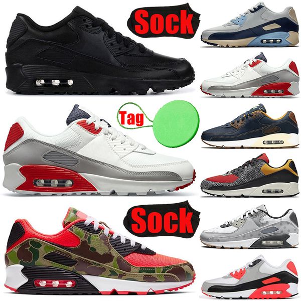 

with sock tag 90 90s mens womens running shoes triple black white shimmer polka safari infrared blue void cork camo men trainers sports snea