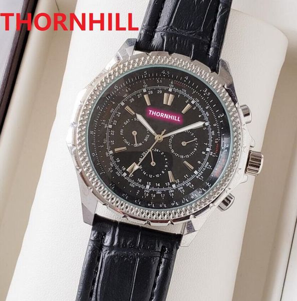 Relógio masculino premium 47mm relógios mecânicos automáticos Sapphire Glass Clássico Genuine Black Leather Super Auto-vento Pulso WristWatches Montre de Luxe