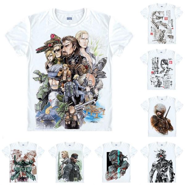 Мужские футболки Coolprint Аниме Рубашка Metal Gear Rising Revengeance Футболки с коротким рукавом Solid 5 Zandatsu Косплей Мотивы Рубашки мужские