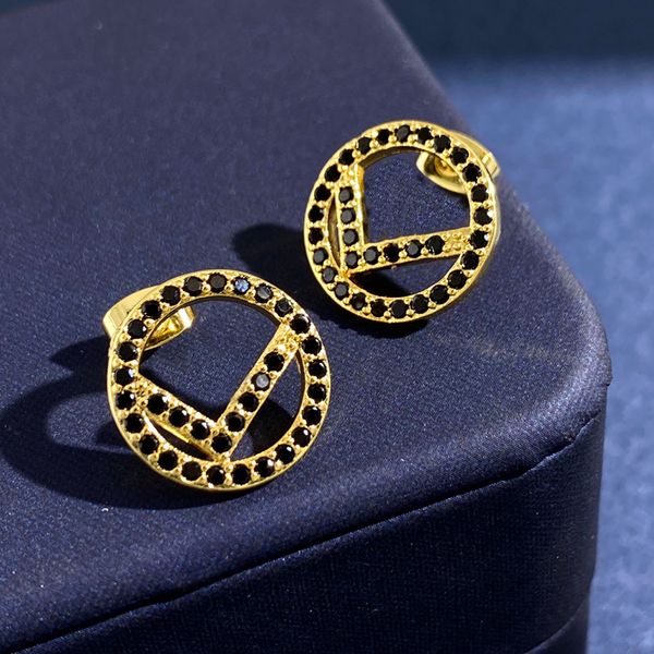 

hoop earrings designers jewelry diamonds hoops sizes 1.5cm in diam mens studs f hollow out full drill earring 925 silver luxury huggie box, Golden;silver