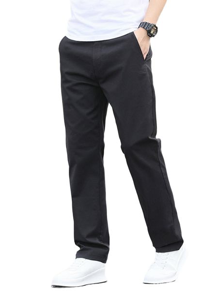 

men solid straight leg pants n7nf#, Black