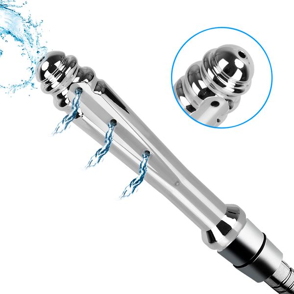 

7 holes metal anal washer shower nozzle enema cleaning vaginal wash douche toys for couples games erotic products shop beauty items