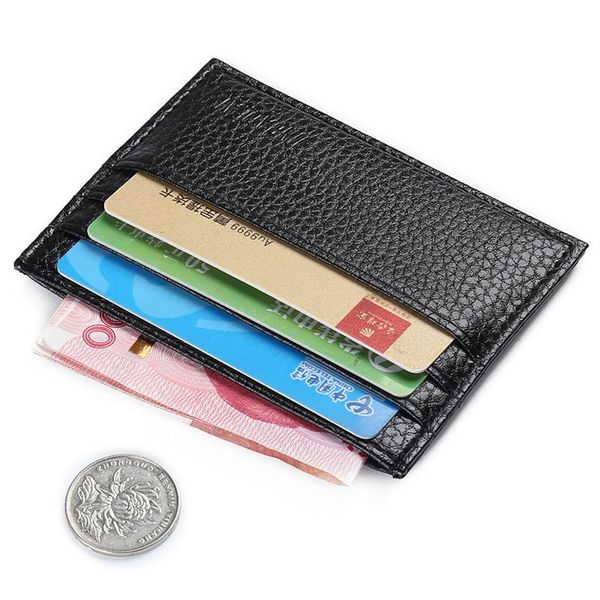 

coin purse men wallet super slim simple pu leather id business card holder218c, Brown;gray