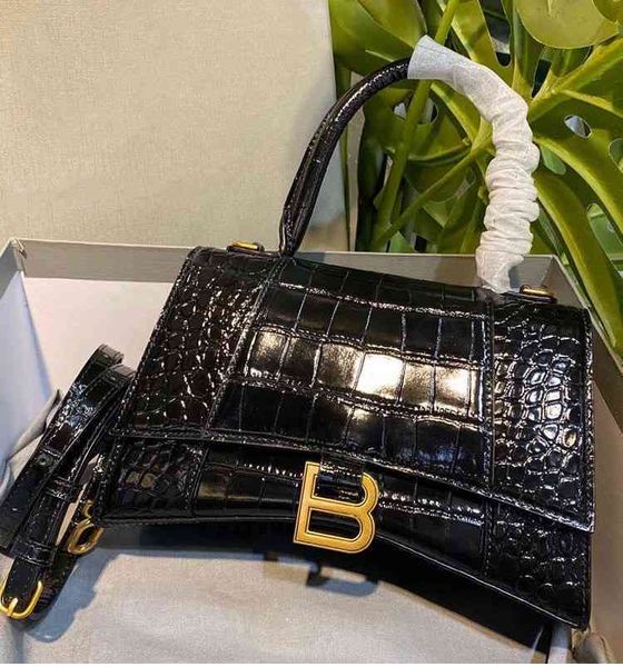 

handbags balencaigass designers tide crocodile leather texture hourglasss bag b letter versatile 2022 fashion one shoulder portable