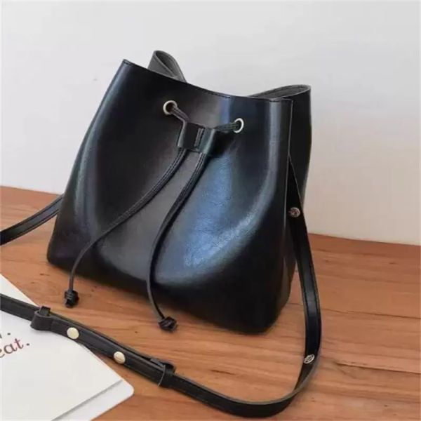 

wholesale drawstring fors women leather fashion shoulder bag classic tote for lady handbags presbyopic shopping bag purse messenger bag, Black;red
