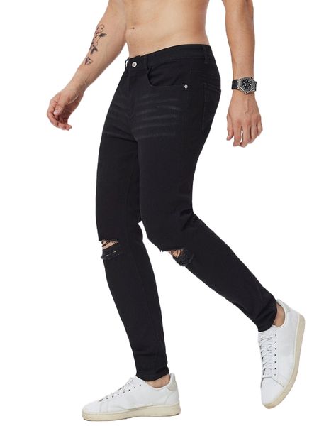 

men ripped frayed skinny jeans q6tr#, Blue