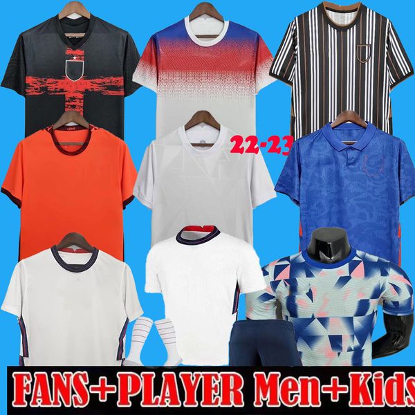 

2022 2023 kane soccer jersey player version 22 23 rashford henderson grealish sterling sancho mount saka kids kit +socks football shirt, Black;yellow