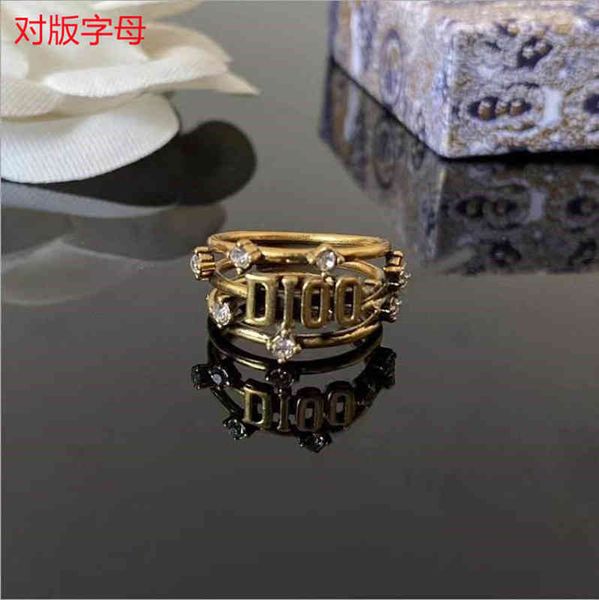 

high version letter crown diamond ring female light luxury fashion ring, Silver