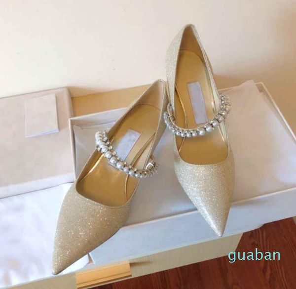 

elegant brand baily sandals bridal dress shoes glitter leather pumps women pearls strap high heels pointed toe party weddin jimmys choos xml, Black