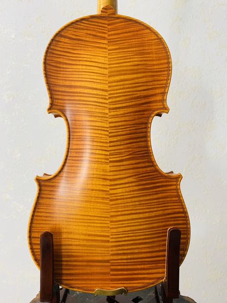 

high-end all handmade italian vintage oily varnish 4/4 violin antonio stradivari 1704 flame maple violino yellow box bow strings