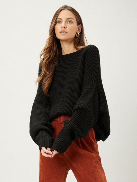 

motf premium wool-blend oversized twist sweater h97j#, White;black