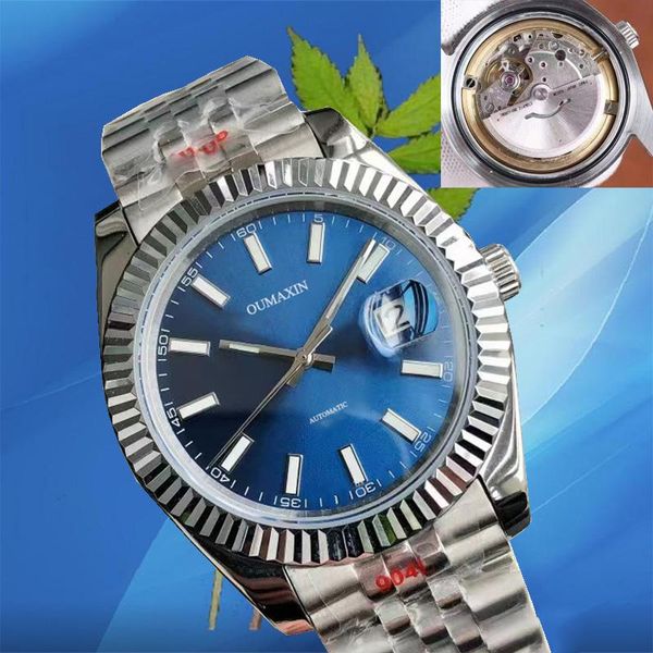 Avanadores de punho de alta qualidade 41mm homens assistem Dial azul 904 Relógio de água de aço inoxidável Relógio de 100m Miyota8215Wristwatches Wristwatch