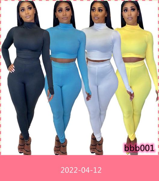 

women two piece set long sleeve t-shirt high waist crop jogger pants suit tracksuit matching set casual outfit sport solid, Gray