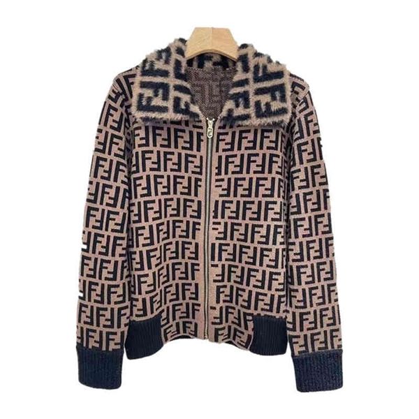 

2022 new special offer good quality wool zipper long sleeve cardigan winter women's mink collar thick, White;black