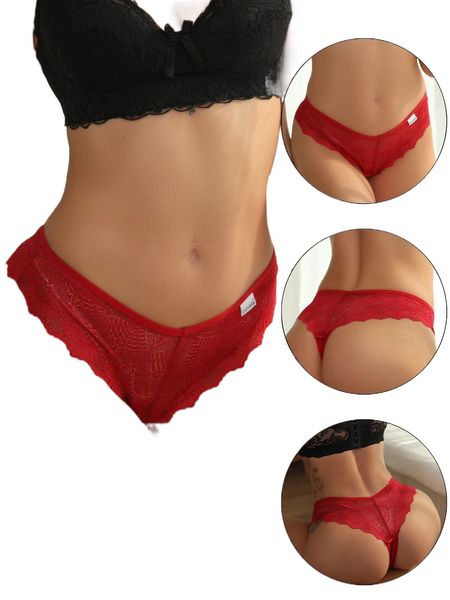 

plain floral lace thong a2rv#, Black;red