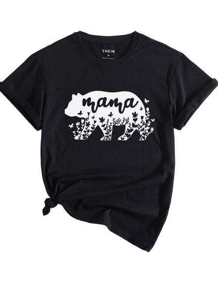 

bear & letter graphic tee k4hu#, White