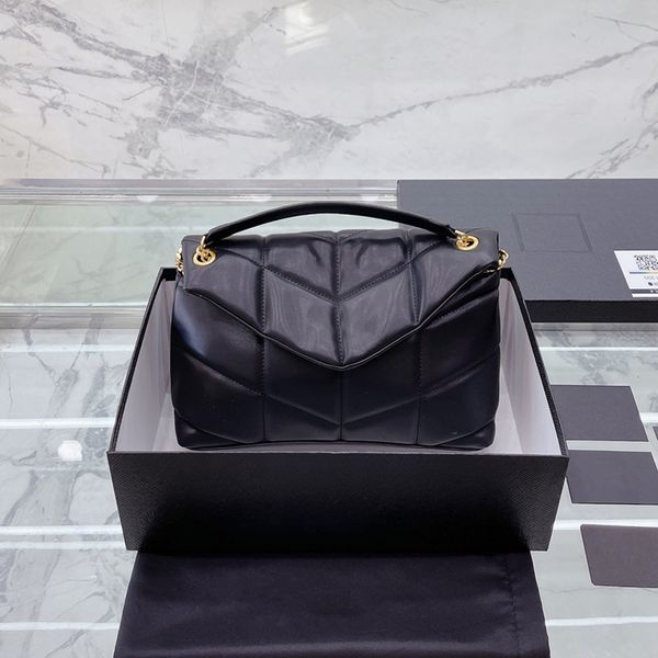 

classic designer womens bags quilted medium size flap black handbag lady shopper large capacity gold chain shoulder bag designers evening ba