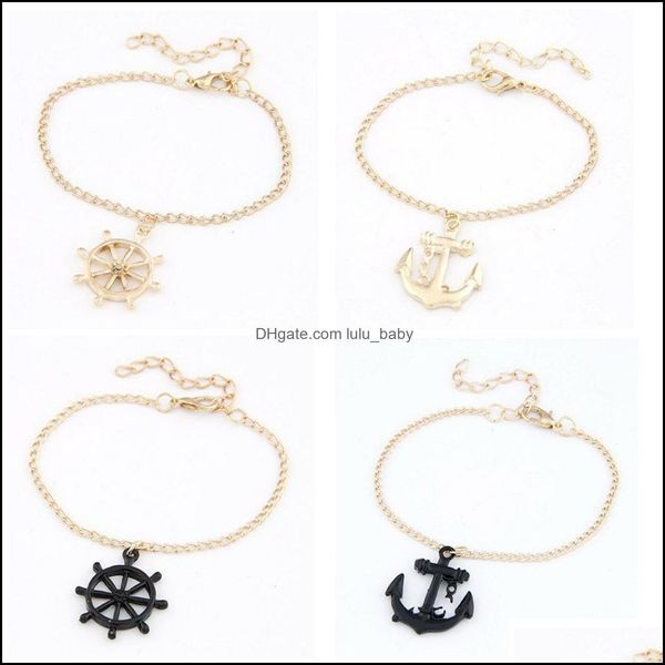 

charm bracelets wholesale korean sweet anchor bracelet drop delivery 2021 baby dhc9a, Golden;silver