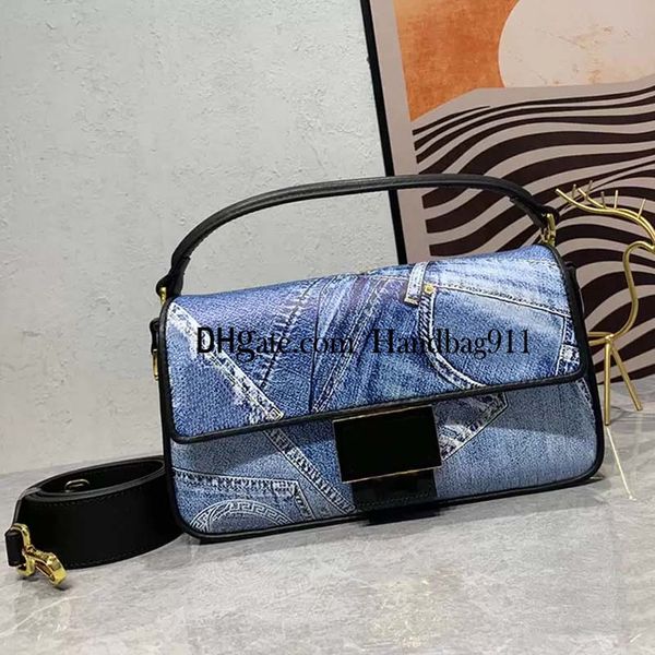 

luxury designer cowboy baguette bag illustration shoulder bag crossbody bags handbag purse branded genuine leather fashion letter detachable