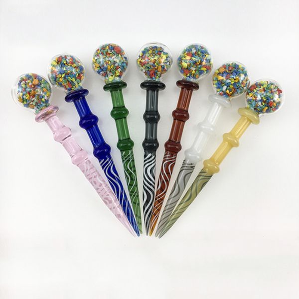 Pyrex Glass Dabber Tools Acessórios para fumantes de 5,0 polegadas Comprimento da forma de desenho animado Ferramenta colorida DAB para óleo de cera Tabaco quartzo Banger Nails