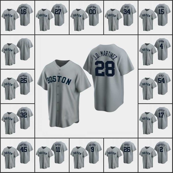 

boston's red sox men women youth #17 nathan eovaldi 28 j.d. martinez 11 rafael devers 34 david ortiz custom gray road cooperstown colle, Black