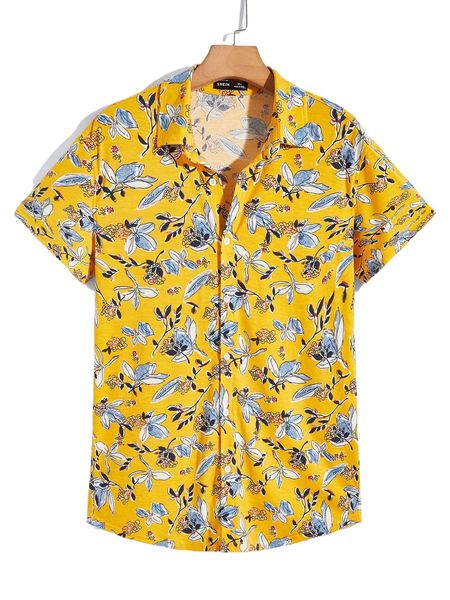 

men floral print shirt g7ki#, White;black