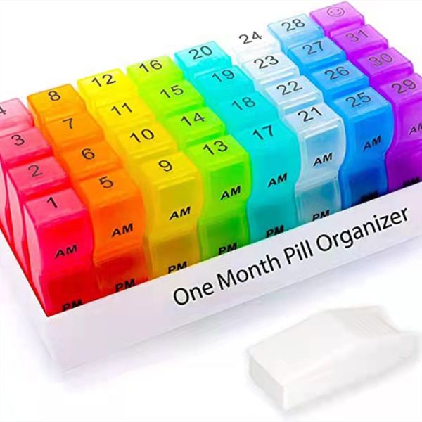 

monthly pill storage box medicine pill's box 31 days pillbox organizer splitters pill case large capacity medicine container 220711