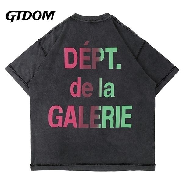 GTDOM Men Moda Cards Hyun Chae Alteração Gradual Imprimir Camiseta Camiseta de Manga Camiseta de Verão Desejada Espaçosa 220509