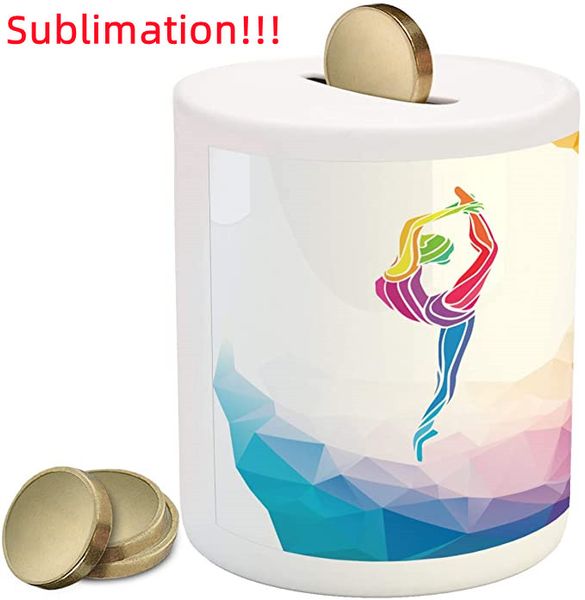 

sublimation blank piggy bank ceramic coin bank money box for cash saving money bank for boys girls kids storage jars