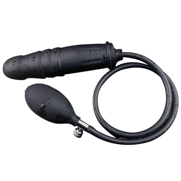 

wholesale of new products for men women inflatable big plugs dilator plug toy, Silver