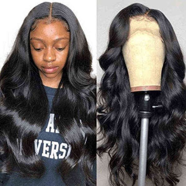 

nxy wigs 13x4 front lace wig body wave virgin human hair, Black