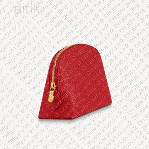 

2023 fashion makeup bag designer women's makeup beauty case toiletry kit jewelry lipstick bag delicate embossed leather makeup bag m694