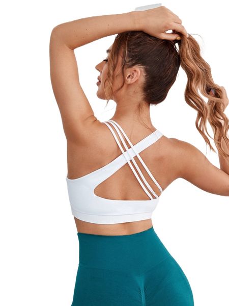

criss cross back sports bra r1lo#, Gray