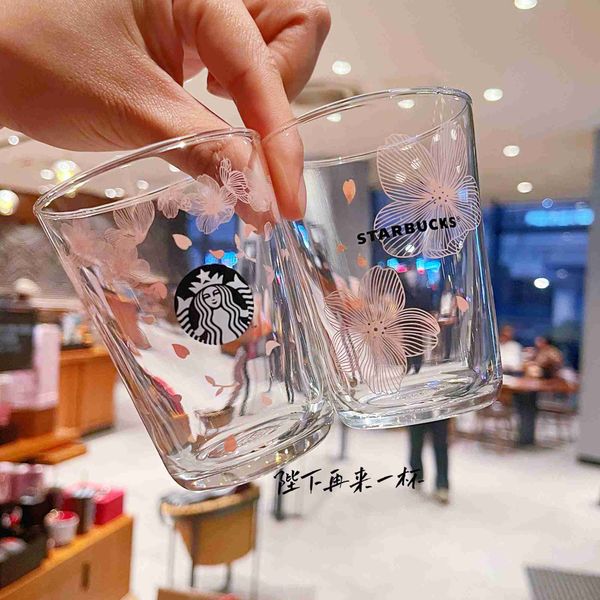 

starbucks cup 2022 spring cherry blossom petal glass tasting cup gift box set 180ml