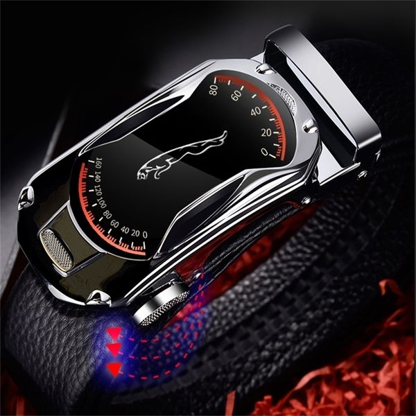 

belts for 35cm width sports car brand fashion automatic buckle black genuine leather mens jeans waist male strap 220629, Black;brown