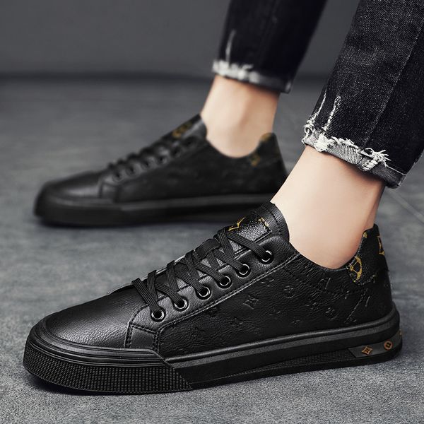 Marka Mikrofiber Deri erkek Rulo Ayakkabı Yeni Trendy Bahar Moda Küçük Kurulu Ayakkabı Öğrenci Spor Rahat 39-44 Beyaz Siyah
