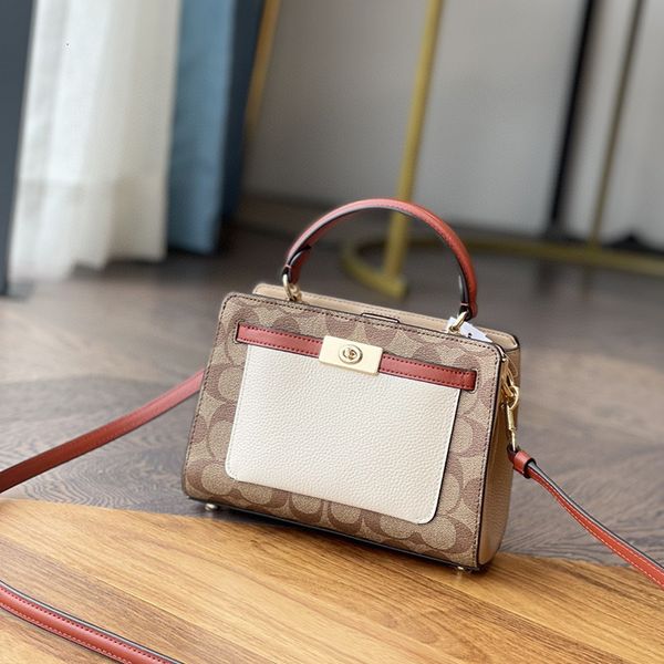 

designer bags olai 2022 new women's lane handle handbag single shoulder messenger leather small square