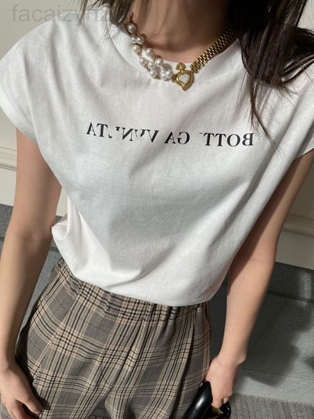 

women's t-shirt designer 2021ss simple cut waistband design t-shirt pure cotton slim fit letter triangle 7d7o, White