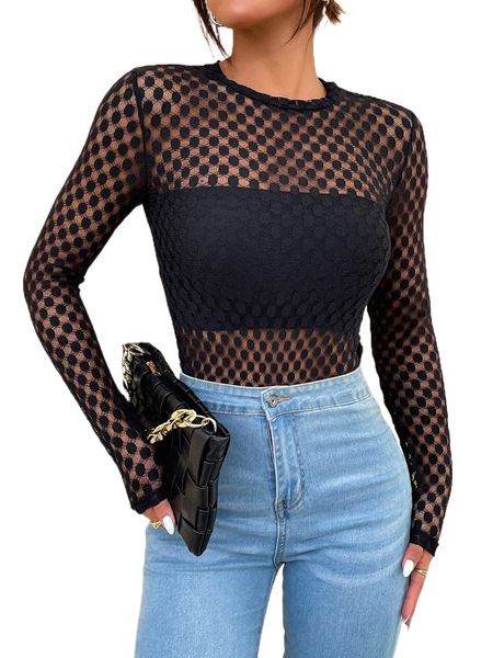 

round neck lace without camisole r1im#, White