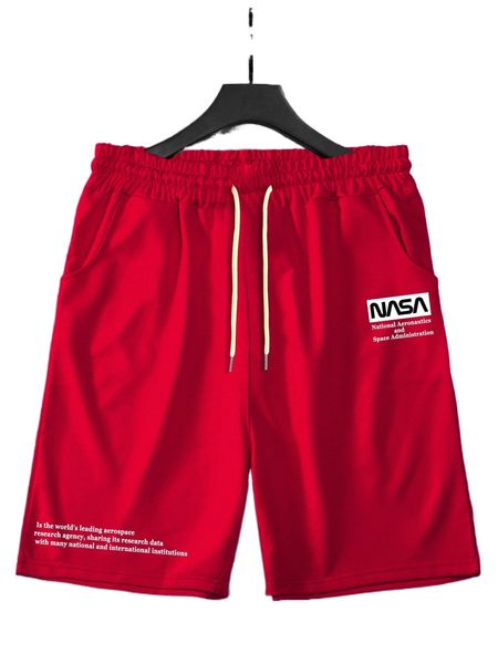 

men slogan graphic drawstring waist shorts w2qb#, White;black