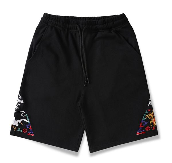 

men's summer embroidered cotton ss, fashion kirin and crane embroidery, boys street clothes, hip hop style clothing, r1m810st-63, White;black