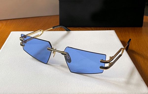 

rimless sunglasses shield shape gold black/blue women gafas de sol men fashion sugnlasses shades with case, White;black